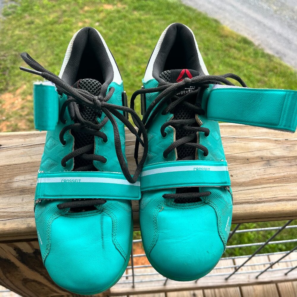 Reebok Crossfit Lifter Plus 2, Neon Pacific/Black, women's size 10